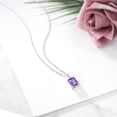 thumbnail image 5 of Gem Stone King Purple Amethyst Pendant Necklace for Women | 925 Sterling Silver | 2.53 Cttw | Gemstone February Birthstone | Emerald Cut 9X7MM | With 18 inch Silver Chain, 5 of 5