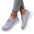 thumbnail image 2 of Nestiefly Slip On Sneakers Women Breathable Mesh Knitted Woven Low Top Walking Shoes Lightweight Wide Width Non-Slip Shoes Gray 41, 2 of 8