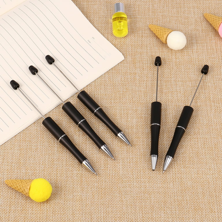Jokapy Beadable Pens Plastic Ballpoint Pen Black Ink Bead Pens