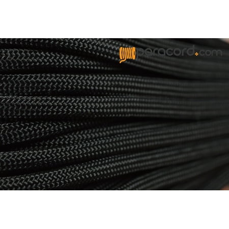 Paracord - Type II 7 Strand 550 Lb Test Parachute Cord Outdoor Rope Tie Down - Black Length in