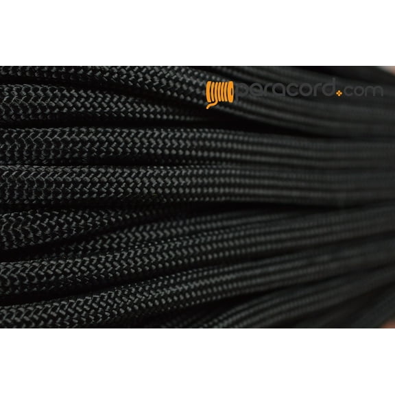 Paracord - Type II 7 Strand 550 Lb Test Parachute Cord Outdoor Rope Tie Down - Black Length in Feet