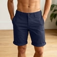 thumbnail image 2 of Tumotour Summer Cargo Shorts For Men Zipper Casual Button Bermuda Shorts Solid Outdoors Casual Pocket Sports Straight-Leg Shorts, 2 of 8