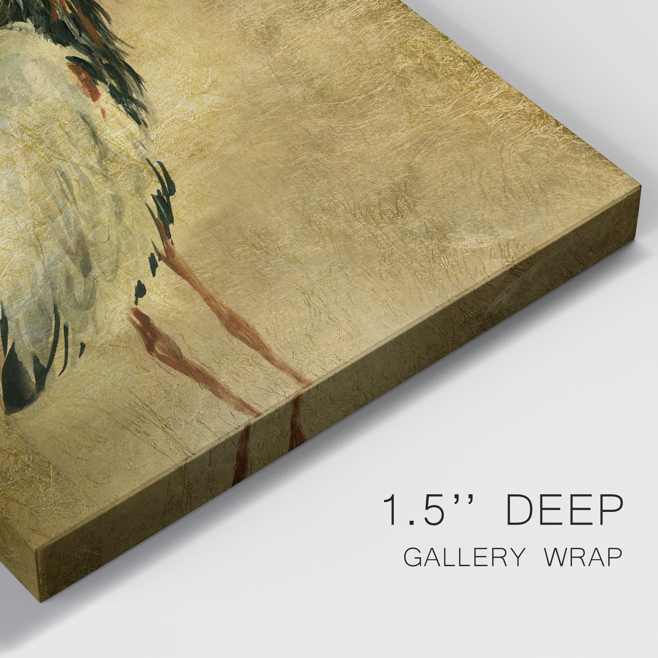 Gold Crane at Dusk I Premium Gallery Wrapped Canvas - Ready to Hang - 12 x 18