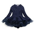 thumbnail image 1 of KIHOUT Robes pour Filles Tout-Petits Enfants Bébés Filles Chandail Tricoté Robe d'Hiver au Crochet avec Tulle Chandail, 1 of 3