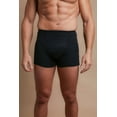 thumbnail image 3 of Men's Cottonique M17761 Latex Free Cotton Ribbed Elasticized Boxer Brief (Black S), 3 of 4
