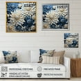 thumbnail image 4 of Designart "Blue Accents: The Beauty Of White And Blue Mums I" Chrysanthemums Floater Framed Wall Decor, 4 of 5