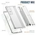 thumbnail image 2 of Dteck Case For Samsung Galaxy Z Fold 4,Shockproof Rugged Built-in S Pen Holder & Hinge Protection Front Screen Protector Slim PC Kicstand Cover with Pen Stylus,Silver, 2 of 7