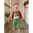 thumbnail image 3 of Cjfdfy Newborn Baby Boy Girl Christmas Outfit The Baby Who Stole Christmas Print Long Sleeve Romper Jumpsuit And Hat 3 Pcs Set Infant Cute First Christmas Fall Winter Outfit, 3 of 9