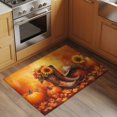 thumbnail image 2 of 2x3 Ft Entryway Area Rug, Orange Western Fall Kitchen Rug Runner Washable Floor Mat, Thanksgiving Pumpkin Sunflower Non Slip Indoor Door Mat Throw Carpet for Bathroom Living Room Bedroom, 2 of 8