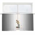 thumbnail image 2 of Grey Ombre Semi Sheer Window Curtains 45 Inches Long, Gray White Gradient Modern Abstract Art Rod Pocket Voile Silky Chiffon Curtain Light Filtering Drapes for Living Room, Kitchen, 52"x45", 2 Panels, 2 of 9
