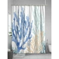 thumbnail image 5 of Fsddascl Coral Blue Green Beige Shower Curtain Set - 66" x 72" Washable Bathtub Curtain with 12 Hooks, Summer Coastal Ocean Plant Waterproof Fabric Stall Shower Curtains for Bathroom/Bathtub Décor, 5 of 6