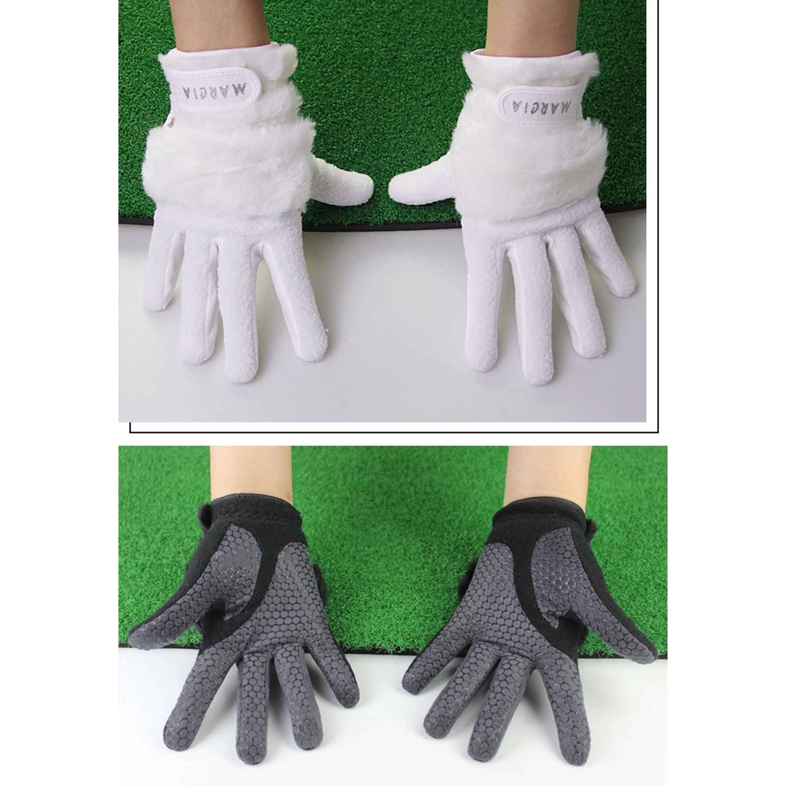 Techinal Fashion Women Winter Warm Gloves Faux Fur Suede Touch Gloves Thick Plus Velvet Embroidery Female Driving Skiing Gloves