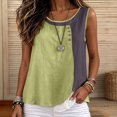 thumbnail image 4 of NTACZA Cute Tank Tops Casual Round Neck Cotton Sleeveless Color Blocks Button Summer Tops, 4 of 5