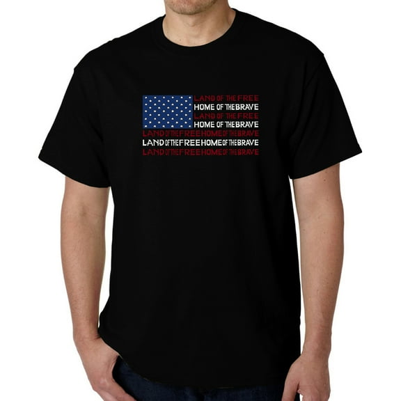 Men's Word Art T-shirt - Land of the Free American Flag