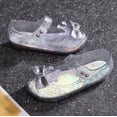 thumbnail image 4 of GobdXE Little Girls Sparkle Jelly Sandals Adjustable Strap Closed Toe Princess Bow Flat Shoes Toddler Summer Water Beach Dress Up Footwear Size:2.5-3 Years, 4 of 8