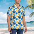 thumbnail image 5 of Daiia Circular Hawaiian Shirt for Men Gentle Cotton Regular Short Sleeve Casual-X-Large, 5 of 9