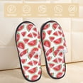 thumbnail image 2 of Balery Hand Drawn Watermelon Pantuflas de Casa de Felpa Silenciosas con Diseño Estampado, Zapatillas Cómodas Antideslizantes de Algodón para Interior-Large, 2 of 8
