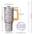 thumbnail image 2 of Leopard Print 40oz Tumbler– Stainless Steel Insulated Tumbler with Handle and Straw, Large Capacity Travel Cup for Hot & Cold Drinks, 2 of 6