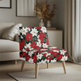 thumbnail image 3 of HELLHERO Poinsettia Elastic Bottom Armless Accent Chair Protector with Friendly for Pets, Stain Protection Armless Accent Chair Cover, 3 of 8