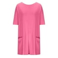 thumbnail image 5 of AherBiu Summer Casual T-Shirt Short Rompers for Women Short Sleeve Crewneck Wide Leg Jumpsuits with Pockets, 5 of 8