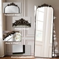 thumbnail image 5 of Easy4Home 67"x24" Vintage Arched Full Length Mirror Standing Floor Mirror with Baroque Style Carving Metal Frame, Antique Bronze, 5 of 6