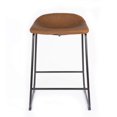 thumbnail image 3 of Bronte Living 26 inch Modern Leatherette Counter Stool with Rubber Protectors, Comfortable Footrest and Backless for Kitchen, Restaurant - Series Jacob - Set of 2, 3 of 7