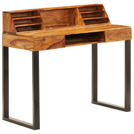 UPC: 8719883559261 | vidaXL Desk 43.3 x19.7 x37 Solid Sheesham Wood and Steel