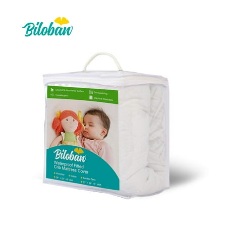 Biloban Waterproof Crib Mattress Pad Cover Ultra Soft