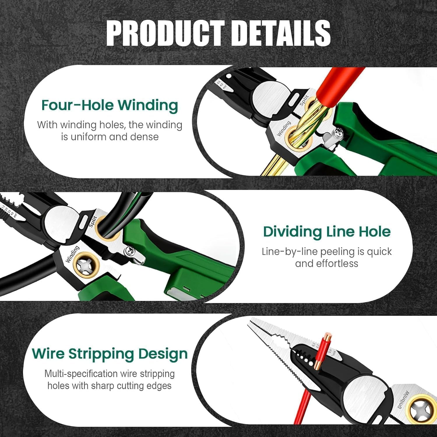 2026 New 8 in 1 Wire Stripper with Voltage Tester, Upgrade Heavy Duty Wire Stripper Pliers, Multi-function Electric Wire Stripping Tool Electrical Pliers for Cutting and Splitting (1 piece)TH