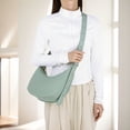 thumbnail image 4 of Bolso de mano con correa ajustable Hobo Bag Color sólido Dumpling Bag para mujer, 4 of 9