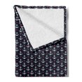 thumbnail image 2 of Anchor Soft Flannel Fleece Blanket, Romantic Cruise Trip Pattern Little Hearts Vacation Sailor Love the Sea, Cozy Plush for Indoor and Outdoor Use, 70" x 90", Black Vermilion White, by Ambesonne, 2 of 5