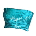 thumbnail image 4 of Sujetador para danza del vientre, top de tubo con lentejuelas para mujer, top de baile latino para discoteca, jazz brillante Azul, 4 of 7