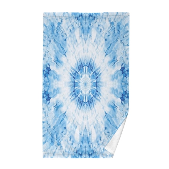 Pure Cotton Face Towel 16x28 Inches Hand Towel Bath Towel Hand Bath Towels Soft Good Water Absorption for Washing Face Wiping Face Pretty Light Blue Tie Dye