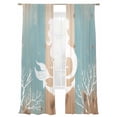 thumbnail image 7 of Coastal Mermaid Anchor Sheer Curtains 96 Inch Length 2 Panels Set, Summer Coral Ocean Vintage Wood Voile Window Treatment Semi Sheer Long Curtains Drapes for Bedroom/Living Room/Kitchen 52"x96"x2, 7 of 7