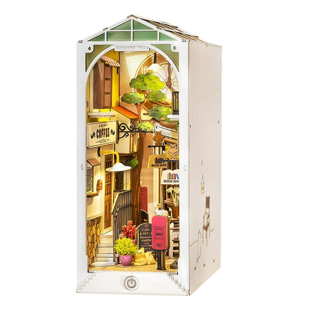 Maison de poupée miniature bricolage avec meubles et lumières Puzzle 3D  Maison en bois pour Sunshine Town 