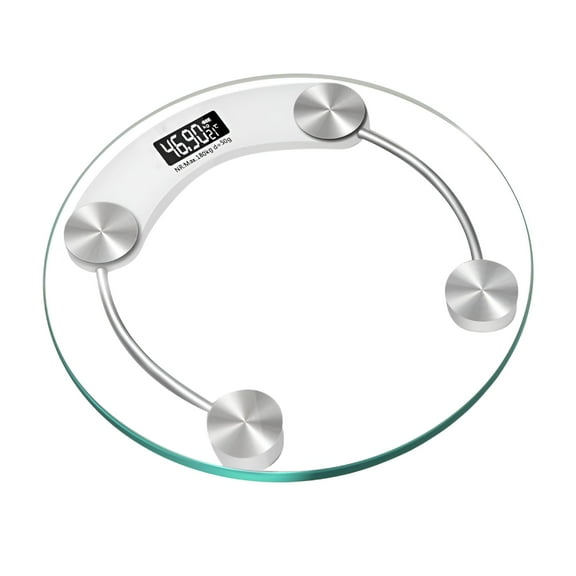 GJX Glass Bathroom Scale Round,Digital Bath Scale for Body Weight,Bathroom Body Scale,Battery Included,Clear Round Platform
