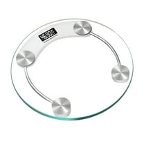 GJX Glass Bathroom Scale Round,Digital Bath Scale for Body Weight,Bathroom Body Scale,Battery Included,Clear Round Platform