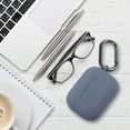 thumbnail image 6 of Insten Liquid Silicone Case Compatible with AirPods Pro 2019 Earbuds, Protective Soft Gel Cover Skin with Portable Keychain, Supports Wireless Charging [Front LED Visible] Lavender Purple, 6 of 9