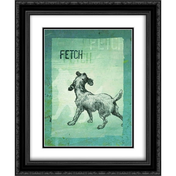 Fetch 2x Matted 20x24 Black Ornate Framed Art Print by Patrick, Tija