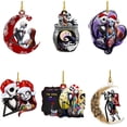 thumbnail image 1 of Adornos para árboles de Navidad, 6 piezas de colgantes de acrílico, bonitos adornos de pesadilla para árboles de Navidad, decoración colgante para interiores de casas, fiestas de Halloween, adornos pa, 1 of 7