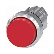 Siemens Push Button Operator,Red,Metal Bezel 3SU1050-0BB20-0AA0