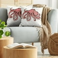 thumbnail image 5 of Ambesonne Octopus Throw Pillow Cover 2 Pack, Pink Watercolor Animal, 18", Red Pink, 5 of 5