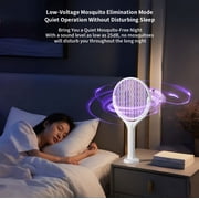 FIIOEOY Rotating Head Electric Fly Swatter Racket 3500V Rechargeable Bug Zapper Racket Bug Zapper Indoor Fly Zapper Mosquito Zapper Flies Killer for Indoors, with a Telescopic Extension