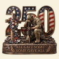 thumbnail image 2 of qolami 250th Anniversary Military Soldier Figurine, Kneeling at Grave, 7.9in Acrylic Ornaments with Flag/Floral, Patriotic Memorial Statue, 2 of 6