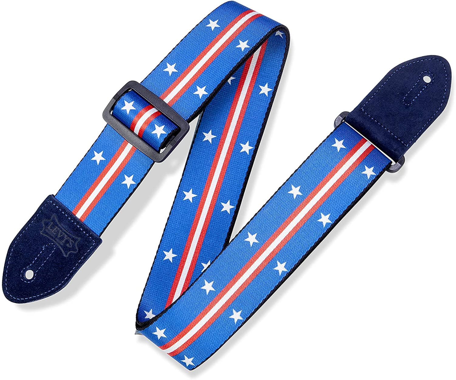 Levy's Leathers 2" Polyester Guitar Strap Americana Design; Red, White