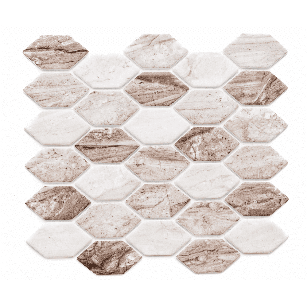The Tile Life Recycled Serenity 11" x 12" Cafe Matte Glass Mosaic Wall Tile, 1 Sheet