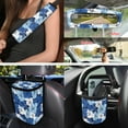 thumbnail image 4 of Yuyamidu 15 Pieces Blue Hibiscus Car Seat Cover Set with Steering Wheel Cover Air Vent Storage Pocket Seatbelt Shoulder Pads Trash Bin Rearview Mirror Cover Coasters Keychain Wristlet, 4 of 7