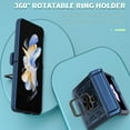 thumbnail image 5 of Compatible with Samsung Galaxy Z Flip 7 FE / Samsung Galaxy Z Flip 6 Case, with Spring Hinge Protection + 360 Degree Rotating Ring Kickstand, Heavy Duty Hard PC Phone Cover, Blue, 5 of 6