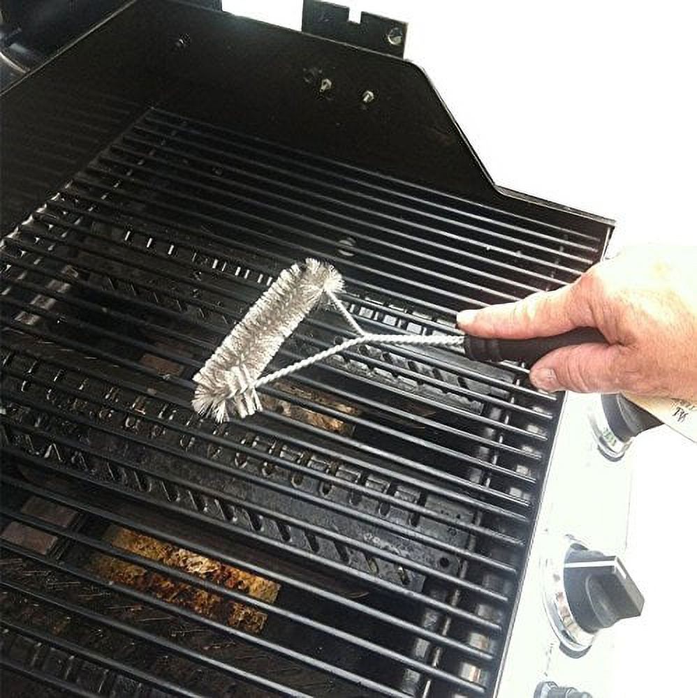 BBQ Grill Brush Set, Barbecue Grill Brush and Scraper, 12-Inch 3-Sided Grill Brush - Two Set for All Grill Cleaning, Great BBQ Grilling Accessories Gift - image 2 of 3