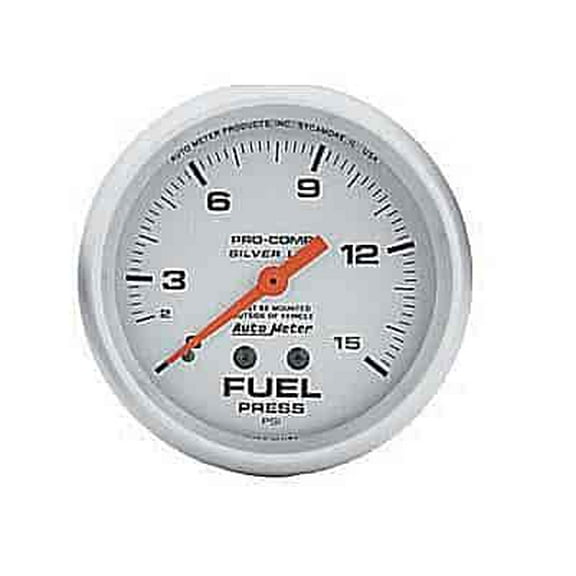 AUTO METER 4611 2-5/8IN FUEL PRESS, 0-15 PSI, MECH, LFG, SILVER